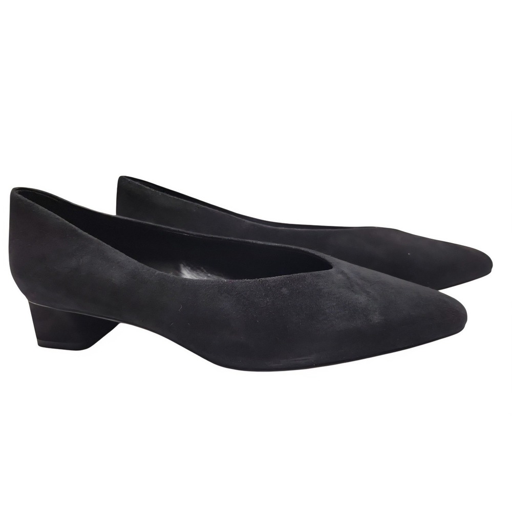 EVERLANE Vintage Style  Black Suede High Heels Pumps Size 6 - Picture 3 of 9